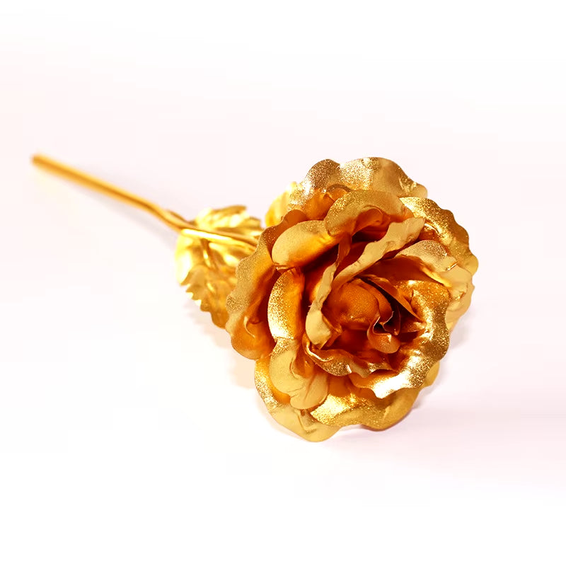 YO LUXE 24K Plated Rose Artificial Flower 24K Foil Rose Infinity Box Valentine's Day Romantic Gift"