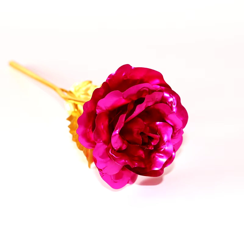 YO LUXE 24K Plated Rose Artificial Flower 24K Foil Rose Infinity Box Valentine's Day Romantic Gift"