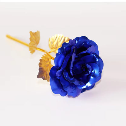 YO LUXE 24K Plated Rose Artificial Flower 24K Foil Rose Infinity Box Valentine's Day Romantic Gift"